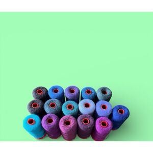 Genziana Lot Of 16 Spools Thread Lana Wool Acrylic Blend Multicolors 350 Meter